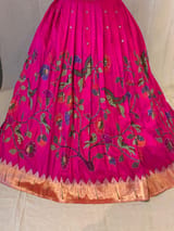 Rani Pink allover Pure Paithani stitched lehanga : S62F138