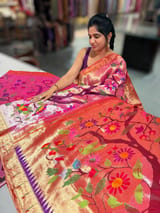 Pure Handloom Allover Tissue Pythani Saree