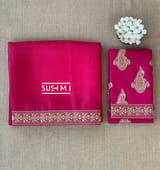 Fushcia Pink Organza Saree with sabhyasachi borders S62116