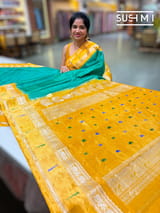Emerald Green Gadwal Paithani Saree : S62F183