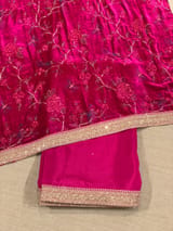 Pink crepe Silk Saree