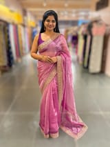 Majenta Pure Tissue Saree with velvet Bandhini pitawork blosue SS50418