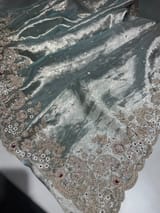 Pastel Blue tissue saree with heavy handwork SS50244
