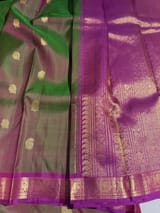 Green Vintage kanchi Saree with temple border SS50161