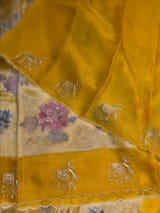 Yellow Premium Handloom Designer Tissue saree with exquisite embroidery SS50233