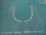 Peacock Blue Pure Organza heavy allover Handwork Saree
