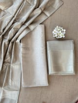 Earthy Tone Banarasi Mul Silk Brocade 3-pc Sharara Suit set : SS62J13