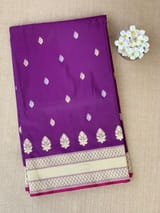 Brinjal Pure Handloom Banarasi Silk Saree