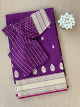Brinjal Pure Handloom Banarasi Silk Saree