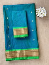 Peacock Blue Pure handloom yeola pythani Saree