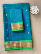 Peacock Blue Pure handloom yeola pythani Saree