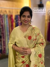 Pastel Green Designer Banarasi Brocade Tissue Saree S62112