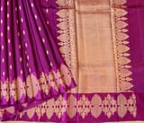 Purple Poona Silk Saree with heavy weaving open Mashru border