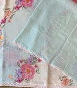 Ombre dyed Floral printed lenin