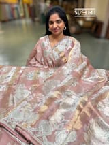 Printed Organza Tissue stripes saree with embroidery