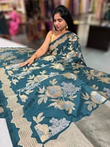 Forest Green Ektara Banarasi Designer Silk Saree