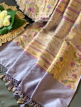 Lilac Banarasi paithani Ektara Tissue Saree : D62F003