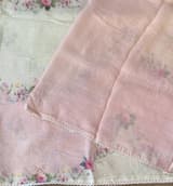 Ombre Dyed Floral Printed Pure Linen Saree