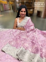 Lilac Pink Designer Tissue with embroidery