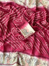 Maroon Pure Handloom Tussar Saree