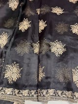 Black Designer Organza Handwork Saree