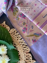 Lilac Banarasi paithani Ektara Tissue Saree : D62F003
