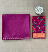 Purple tussar with fusion blouse SS50459