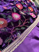 Brinjal Satin Saree