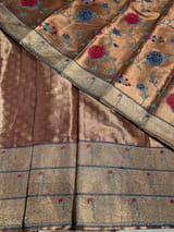 Copper Tissue Saree with embroidery SS50540