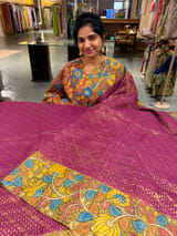 Kanchi brocade pen kalamkari Saree