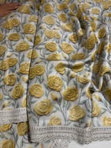 Silver base Tissue Georgette Saree SS50109