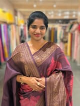 Wine Printed Tussar Tissue Saree SS50453