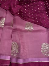 Rose Pink Pure Organza with embroidery SS50289