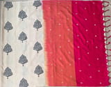Beige Border less Designer printed kanchi silk saree with double color pallu SS50369