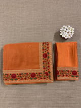 Orange Georgette sequnce Saree with Sabyasachi borders SS5042