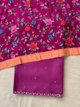 Purple tussar with fusion blouse SS50459
