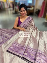 Lilac Fusion Banarasi Tissue Saree : S62109