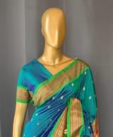 Peacock Blue Pure handloom yeola pythani Saree