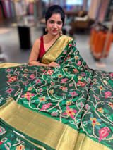 Emerald Green Kanjeevaram soft silk with embroidery SS50128