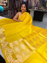 Yellow Poona Silk Saree