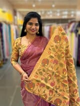 Purple Chanderi Tissue saree with designer tissue blouse