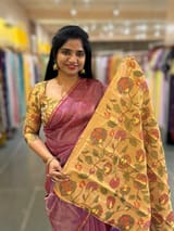 Purple Chanderi Tissue saree with designer tissue blouse