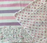 Stripe Printed Pure Lenin with embroidered skirt border