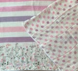 Stripe Printed Pure Lenin with embroidered skirt border