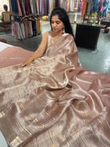 Pastel Pink Handloom Tissue Saree SS50386