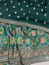 Emerald Green & Blue Banarasi bandhini georgette SS5051