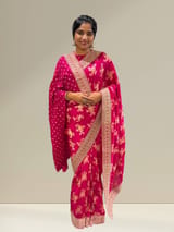 Pink Designer Banarasi Silk Saree