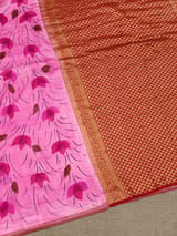 Pure silk Saree with hand paint