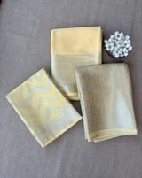 Besan Yellow Banarasi Mul Silk Brocade 3-pc Sharara Suit set : SS62J17
