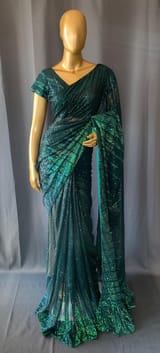 Georgette sequence saree with stitched blouses